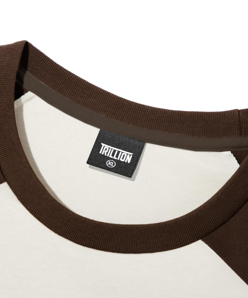 TRILLION Skateboard Pigment Graphic Raglan Short Sleeve_Brown