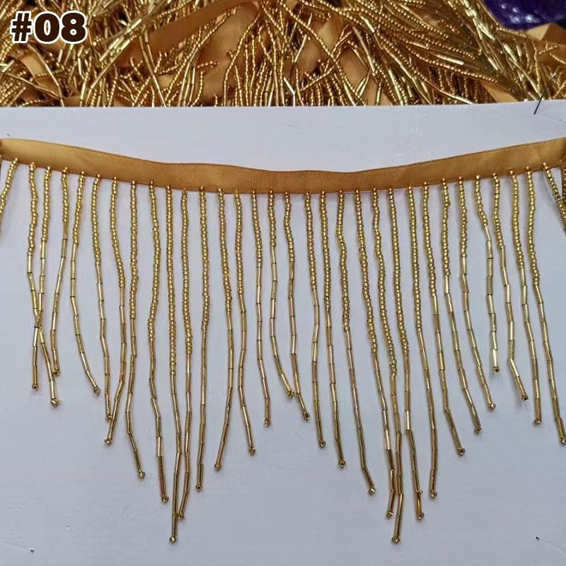 45cm Verschlüsselt Manuell Nagel Perlen Quaste Spitze Mehrfarbig Anhänger Perlenbesatz Fransen DIY Bühnenkleidung Heimvorhang Dekorativ