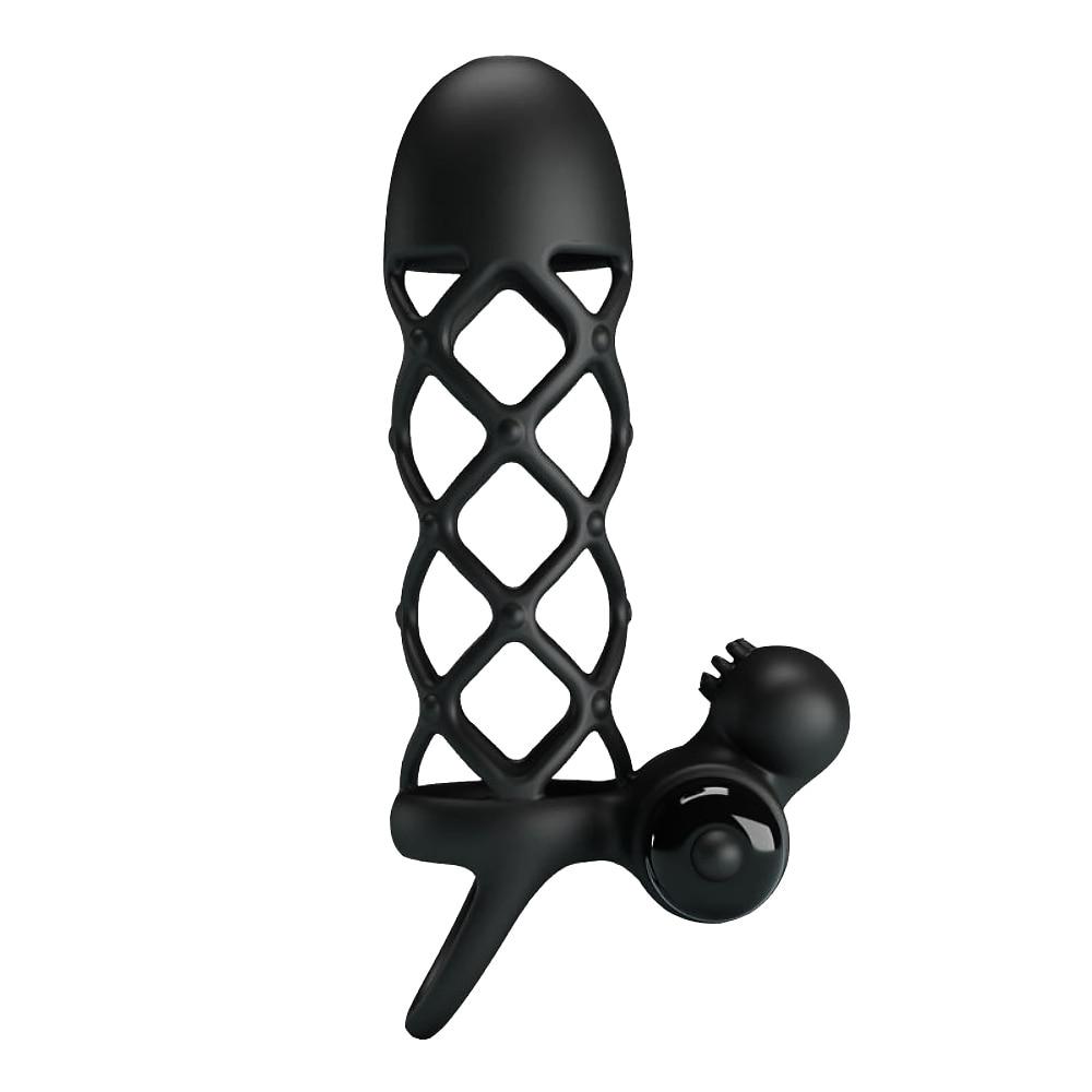 10 Speeds G spot Stimulator Bullet Vibrator Penis Ejaculation Delay Dick Enlargement Extender Flexible Vibrating Cock Cage