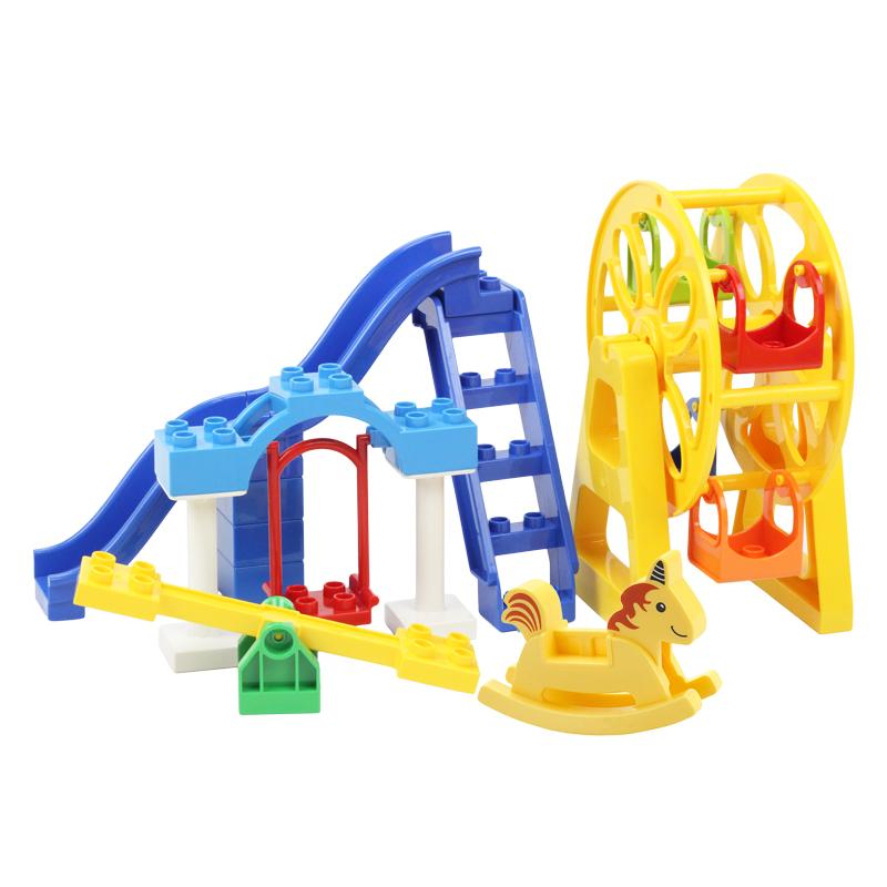 Große Bausteine Spielplatz Pipeline-Teile Rutsche Leiter Schaukel Kompatible Bausteinsets Baby Zusammenbauen Bildung Montessori-Spielzeug