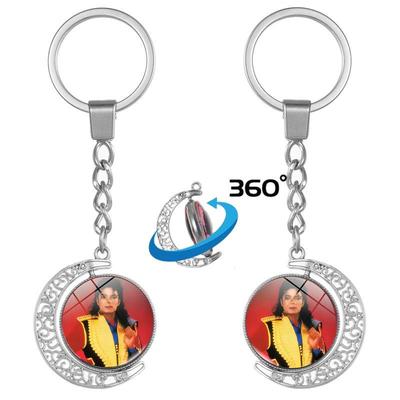 Michael Jackson Tanz Double-Sided Rotating Moon Anhänger Schlüsselanhänger