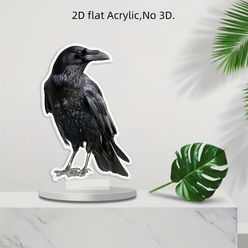 

2D Flat Acrylic Crow Decoration, Indoor and Outdoor Decoration - No Battery/electricity Required, Free Day Decoration, Shop Decoration, Durable Outdoo 20*12cm