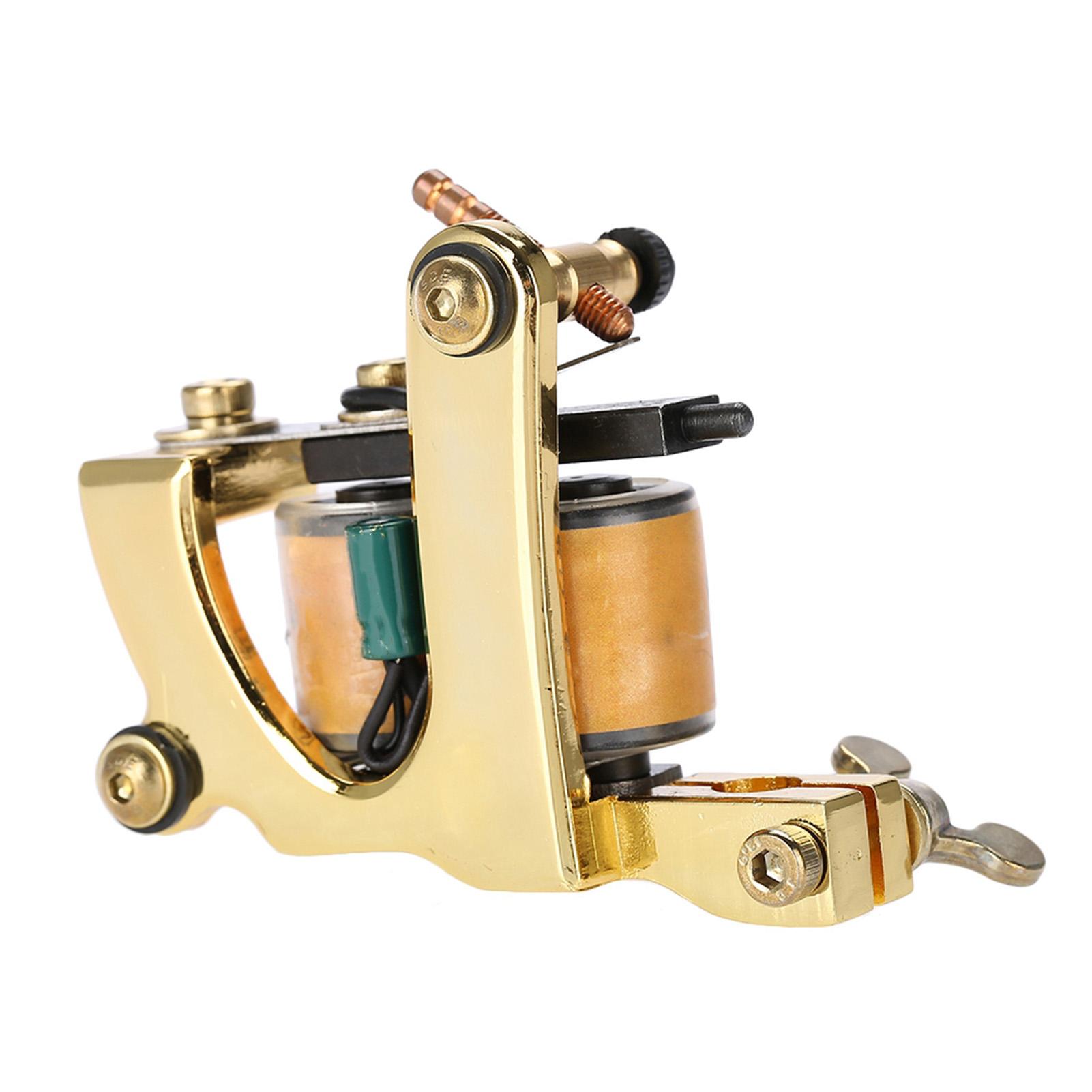 

Профессиональная тату-машинка с 10 катушками ручной работы, тату-пистолет, шейдер, лайнер, золото А