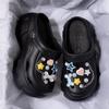 Zapatos de agujeros con suela gruesa para uso exterior de verano DIY dulce y fresco estilo Y2K estrella de cinco puntas elevador de bolsa zapatillas frescas