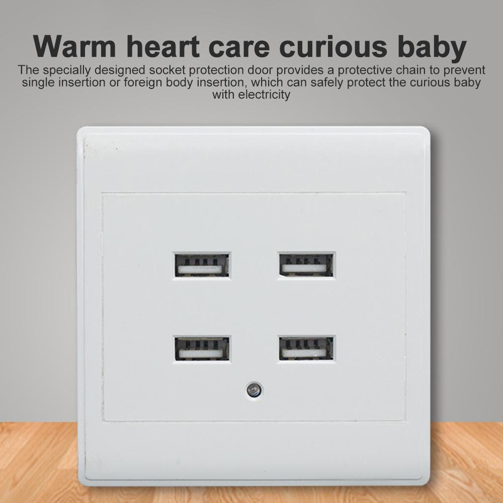 220V to 5V USB Wall Outlet Socket Tamper-Resistant Receptacles Plug Power Outlet with 2/4 USB Ports Electrical USB Socket