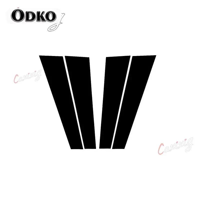 4Pcs Gloss Black Car Door Window Trim Pillar Posts Decorative Cover Trim For Dodge Ram 1500 2500 3500 2009-2018 Auto Stickers