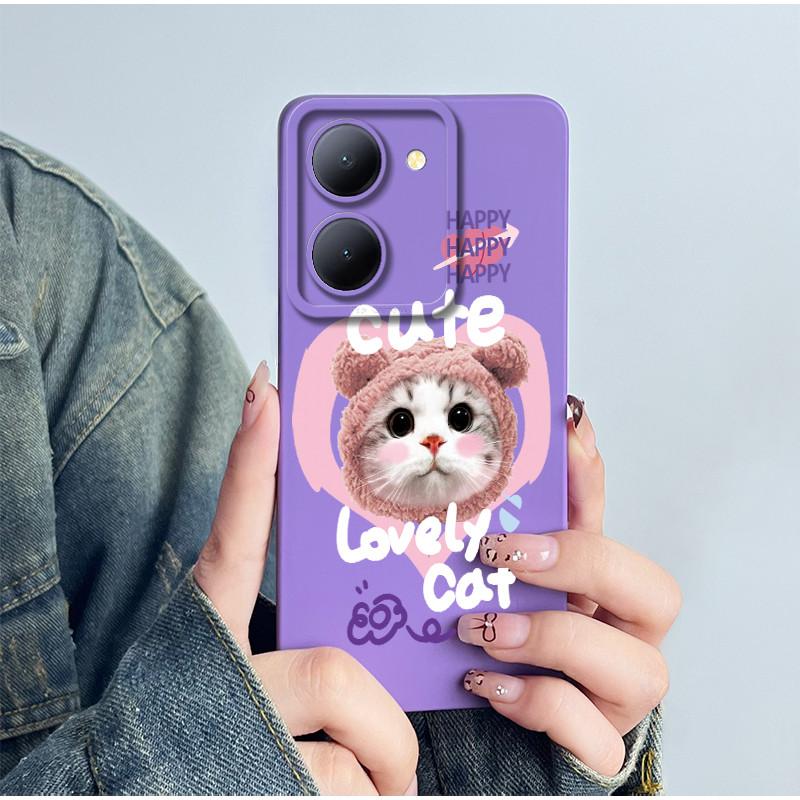 For Vivo Y36 5G Phone Case V2248 Funda Soft Silicone Cute Panda Flower Boys Girls Shell Cartoon Back Cover Protective Casing