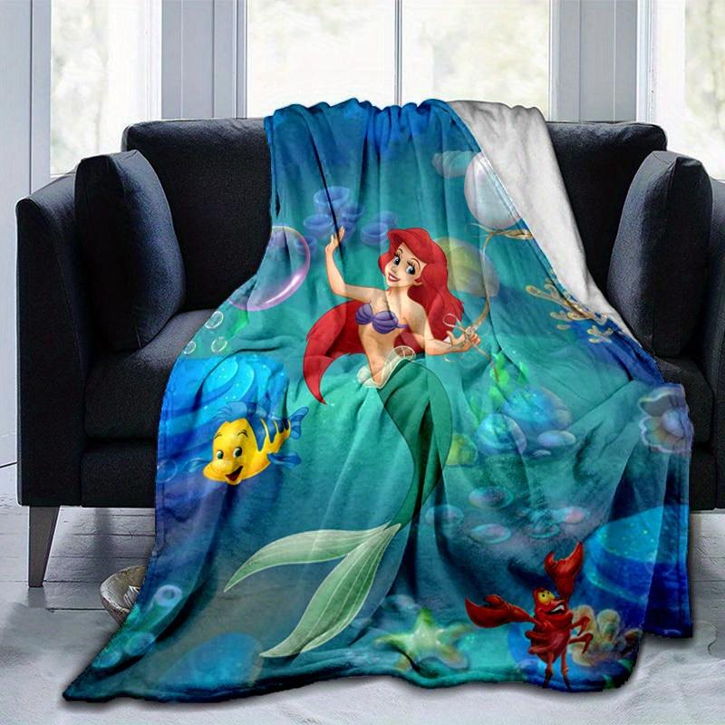 The Little Mermaid Cartoon Blanket, Short Plush Cute Warm Blanket, Living Room Home Decoration Sofa Four Seasons Travel
