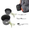 Camping Cookware Mess Kit Backpacking Pot Gear Camping Cooking Pot Pan Set for 1-2 Person Hiking Outdoor Picnic