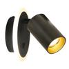 Modern Round Black Wall Sconce Spot Swivel 1Xgu10 + 5W LED Variable Color Parma Light Prestige