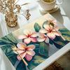 1pcs Tropical Plumeria Linen Placemats,Hawaiian Paradise Design for Dining, Kitchen, Parties, Home Decor