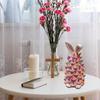 Happy Easter Bunny Tree Resin Bunny Figurines W/ Colorful Easter Beads Decorations Up Decor Tabletop Spring Gifts Rabbits
