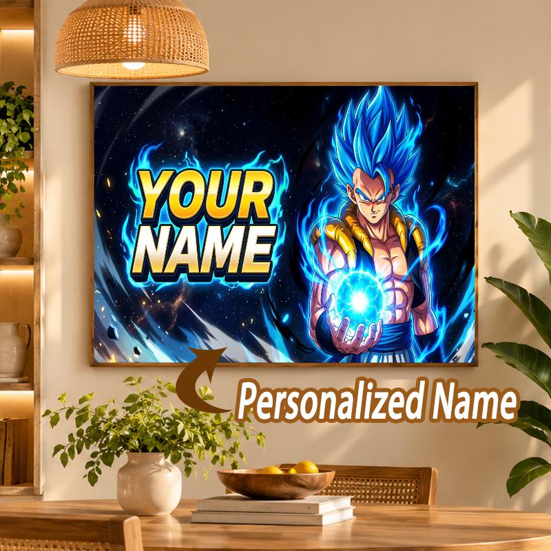 Gogeta Custom Name Diamond Painting Personalized 5D Full Drill DIY Diamond Art Home Decor