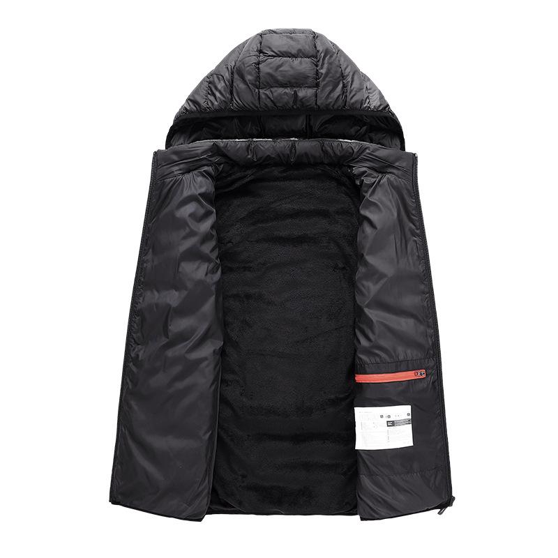 Men's Heated Hooded Winter Vest - Electric, Warm, Cotton, Plus Velvet