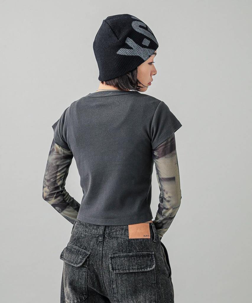 Casual Tribal Butterfly Baby Tee In Charcoal X-girl S/S