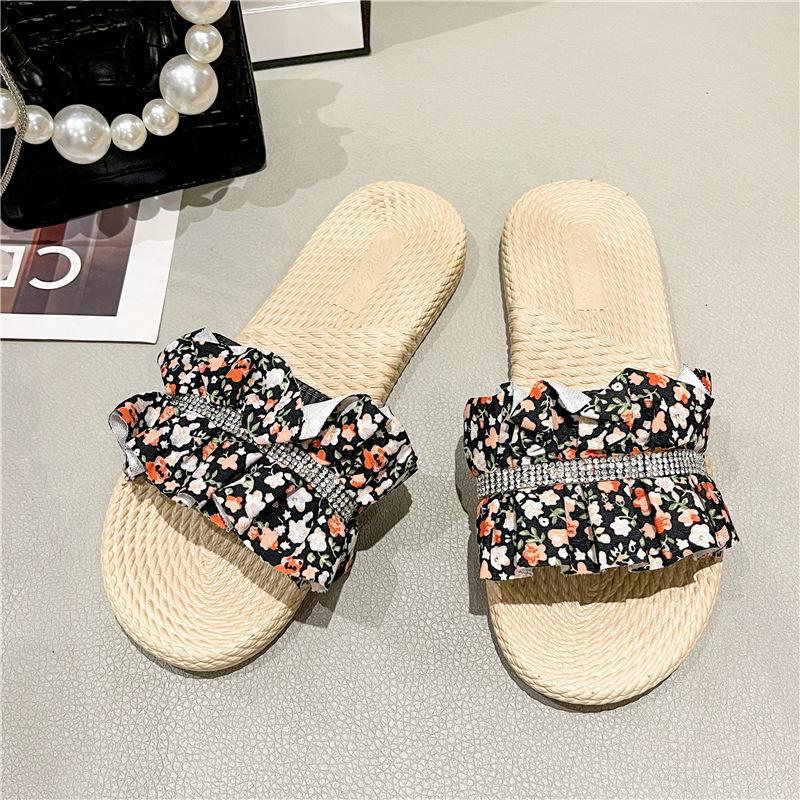 Женские летние пляжные сандалии с бантом 2023 года 4041 чёрный 879₽