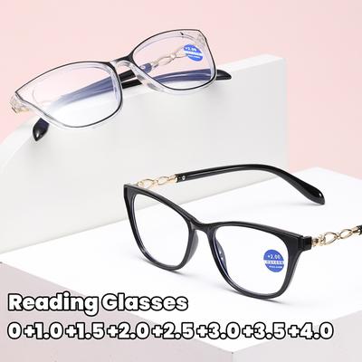 2024 Gafas de Lectura Artísticas Monofocales de Alta Definición Trendy Mujeres Hombres Gafas Ojo de Gato Retro Anti Luz Azul Gafas de Lectura