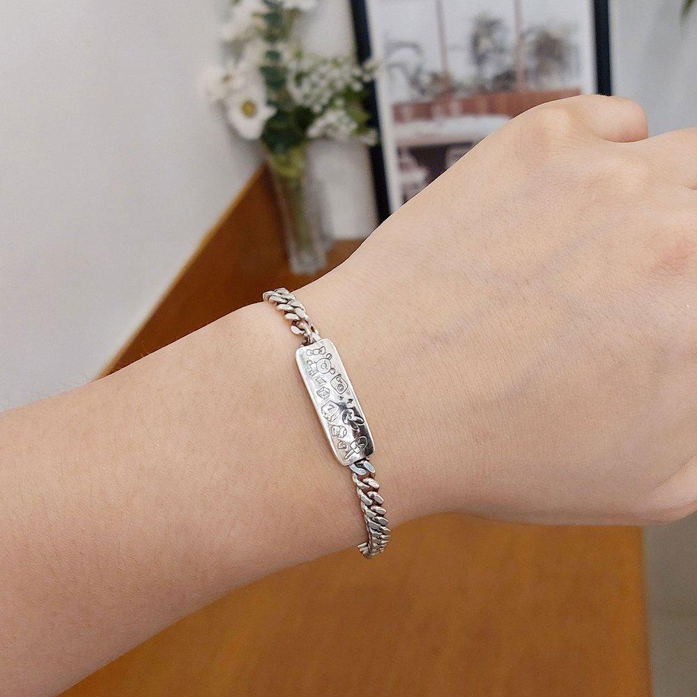 Silver 925 Bold Tack Chain Bracelet