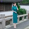 New Chinese style cheongsam skirt improved summer new mother dress retro thin performance dress