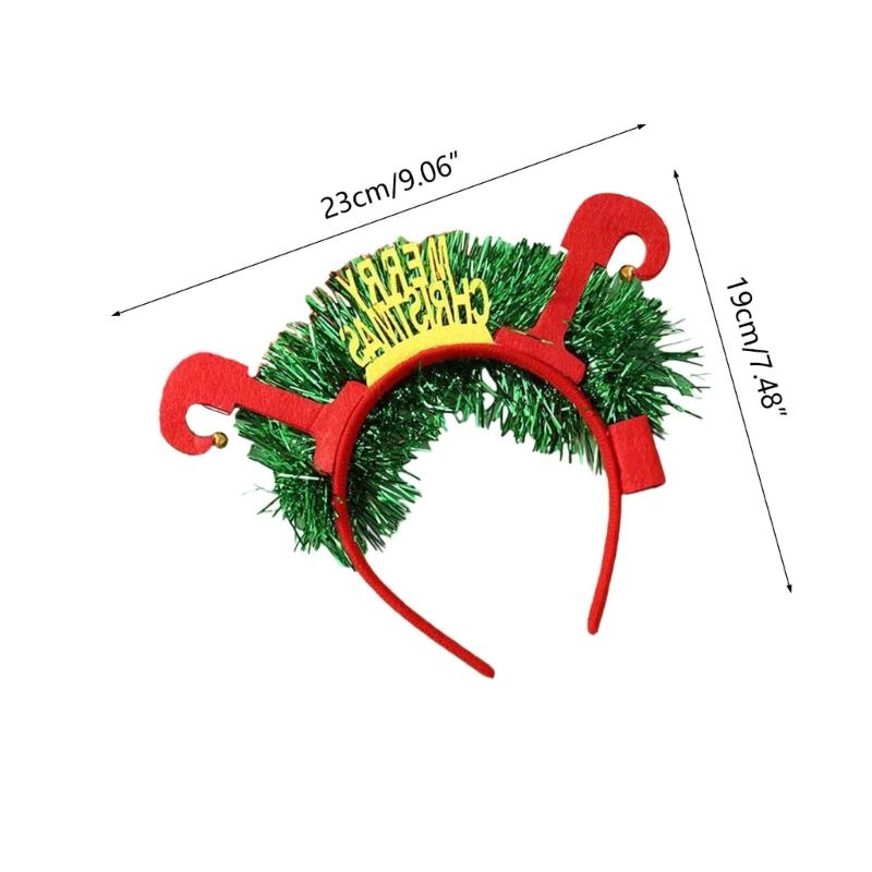 Flashing Christmas Headband with Built-in LED Light New Year Headgear Festive Hair Accessories for Holiday Parties