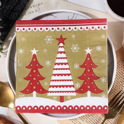 20 teile/paket 33*33 cm 2-lagig Einweg Party Serviette Weihnachten Muster