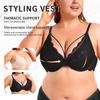 Plus Size Summer Sexy Lace Underwire Bra, Ultra Thin Breathable Sheer Lingerie for Large Bust Women