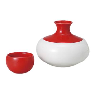 Sake Rote Glasur KOGAMO Tokkuri Sakebecher-Set Keramik Mino Perfekt für Kalt und Heiß Hergestellt in Japan Ale-net Set, & (2 Stücke) - Ware, Sake,