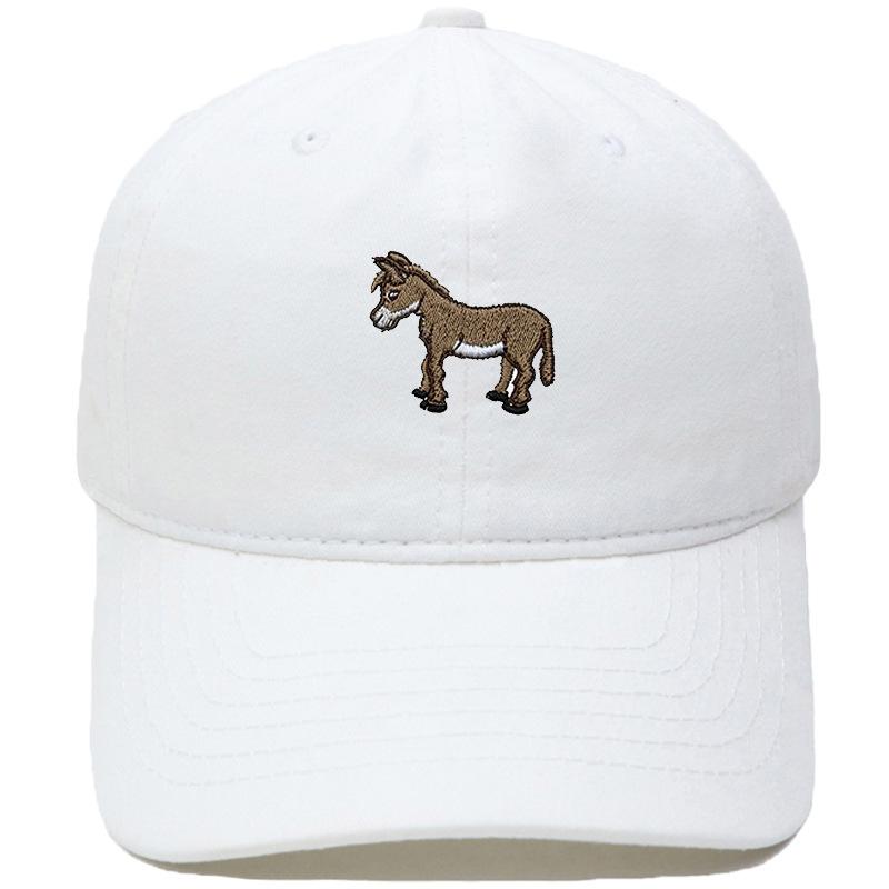 Cute Little Donkey Embroidered Baseball Cap Animal Washed Retro Dad Hat Men's and Women's Casual Outdoor Sun Hat