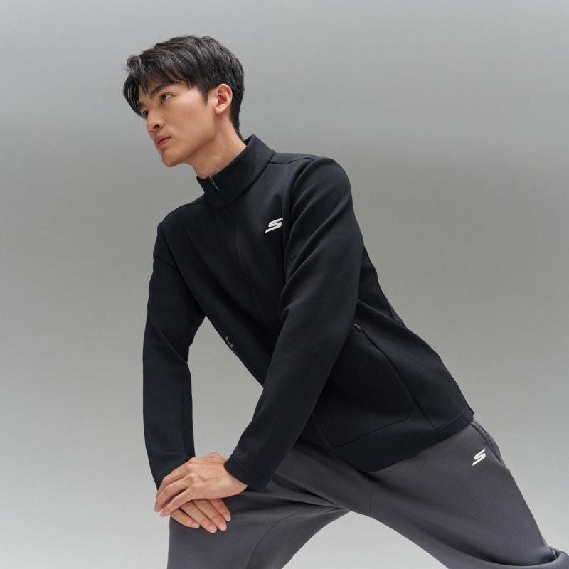Skechers Breathable Comfortable Solid Color Long Sleeve Jacket Men Jackets P126M027-0018