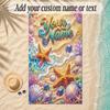Zeemeermin Thema Zachte Strandhanddoek Gepersonaliseerd Aangepaste Naam Tekst Handdoek Draagbaar voor Strand Zwembad Reizen