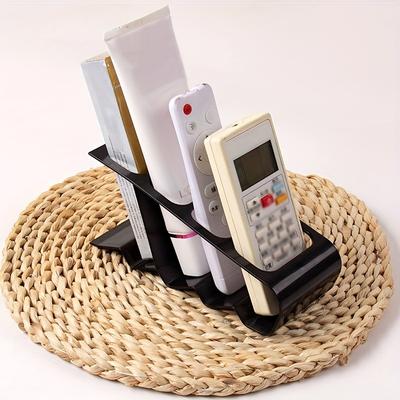 4-Slot Remote Control Holder Durable Plastic Desk Organizer Ergonomic Space Saving for TV Home Office Multipurpose Storage Rack