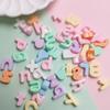 Sweet 100Pcs/Lot Mixed Letters Resin Flatback Cabochons 10*15MM Mini Alphabet No Hole Beads Charms for Jewelry Making DIY