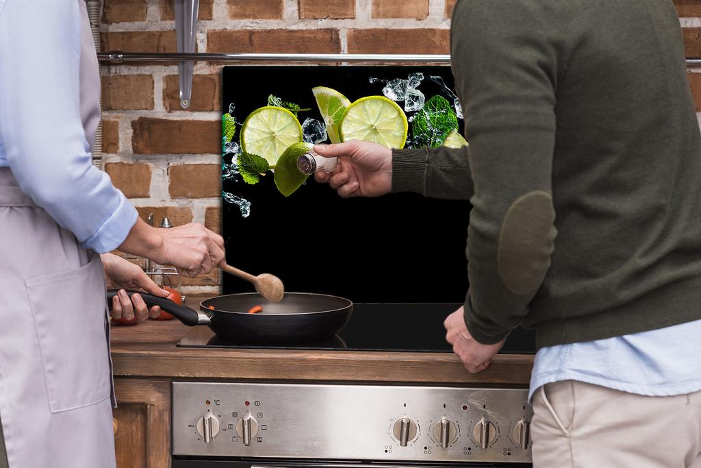 GLASS PROTECTIVE PLATE FOR STOVE 80x52 FRUIT