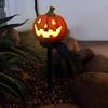 Solar LED Pumpkin Lights Resin Craft Outdoor Landscape Lawn Decor for Halloween Garden Pathway & Yard Festive Decoration Lamps