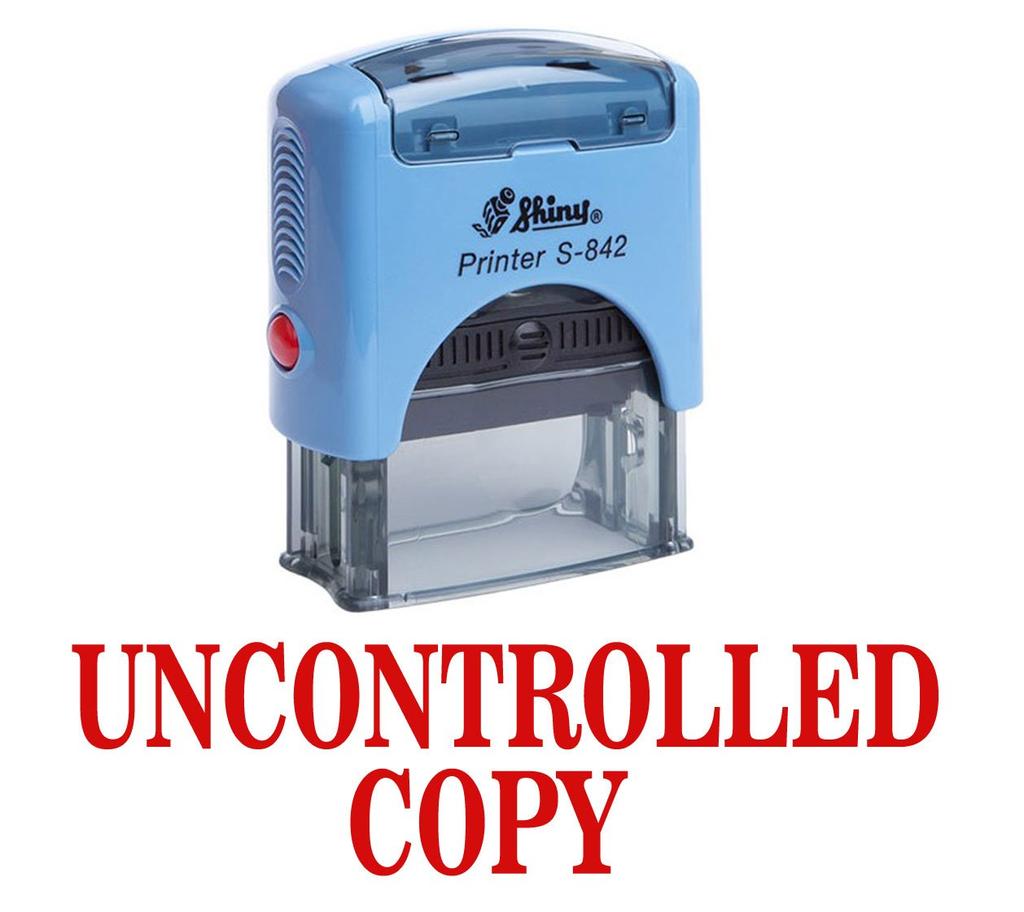 UNCONTROLLED COPY Self Inking Rubber Stamp Custom Shiny Office Stationary