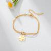 Four Leaf Clover Charm Bracelet Stainless Steel Women's Love Knot Snake Chain Bracelets Lucky Fashion Jewelry Friendship Gift