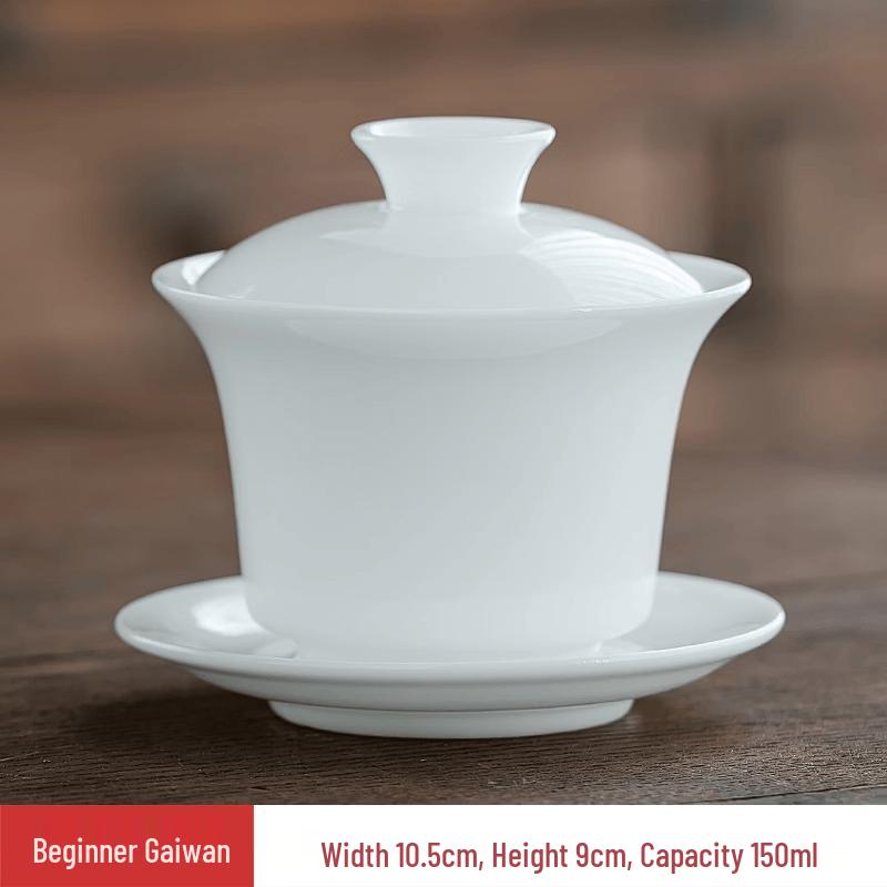 Chaxun Ice Jade Porcelain Gaiwan Teacups (2-Pack)