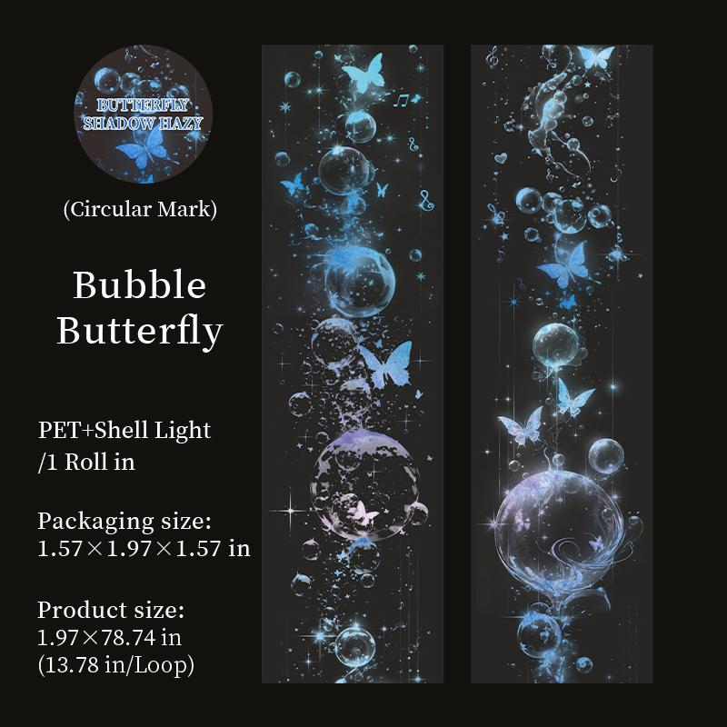 1 Roll Dreamy Butterfly Seashell Iridescent Washi Tape For Scrapbooking DIY Decoration Collage Material Phone Case Notebook