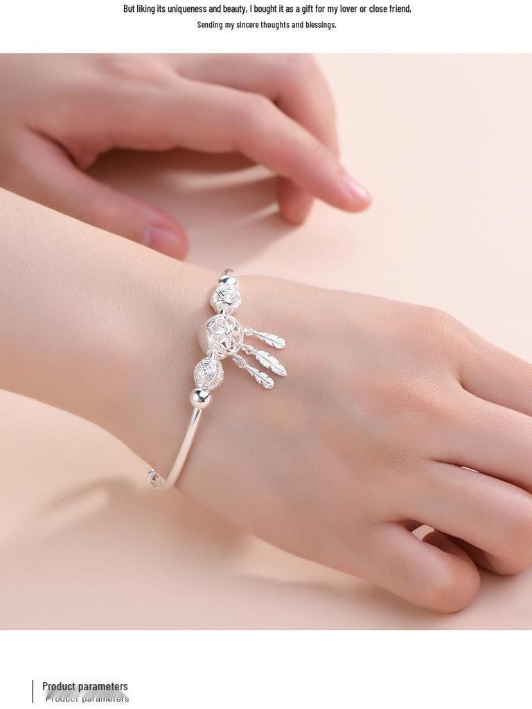 Sterling Silver Dreamcatcher Bracelet - Dreamy, Versatile Light Luxury for Women
