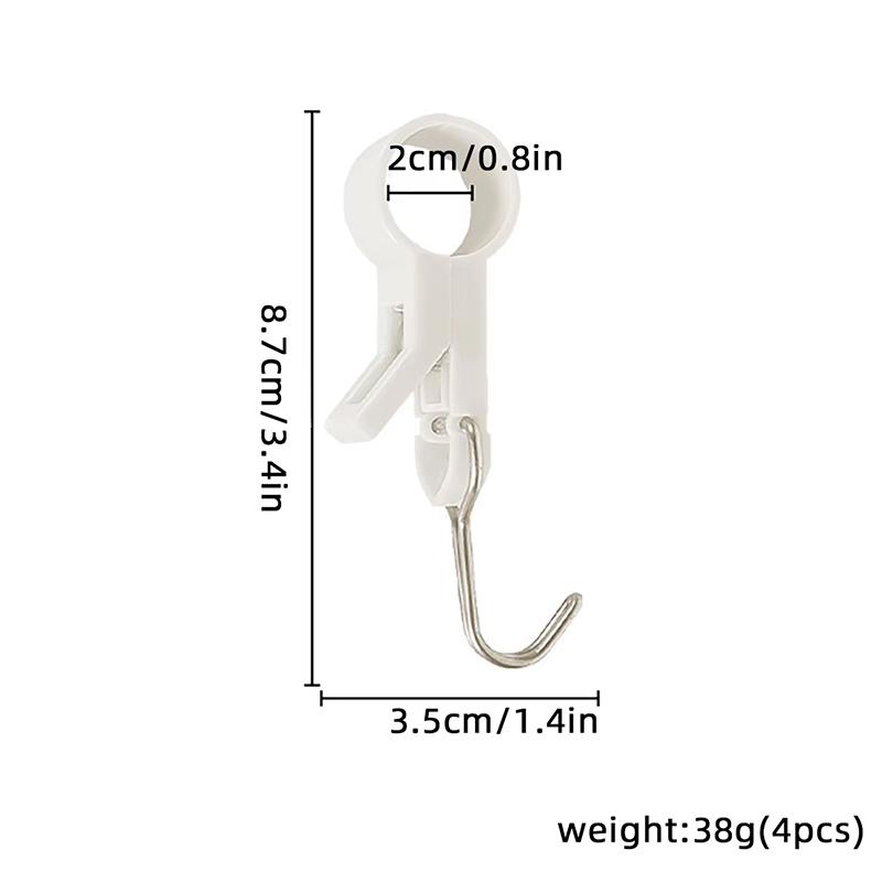4pcs Clip Hooks Tube Clamp Hook Kitchen Bathroom Multi-function Hanger Hook For Clothes, Bags, Towels, Homes, Kitchens Bathrooms