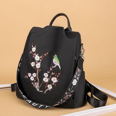 Kadınlar Için işlemeli Sırt Çantası Moda Oxford Çanta Su Geçirmez Seyahat Sırt Çantası Bayanlar Kedi Kolye Ile Küçük Sırt Çantası