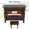 Wooden Miniature Upright Piano Mini Musical Instrument Model Children Gift Home DecorBrown