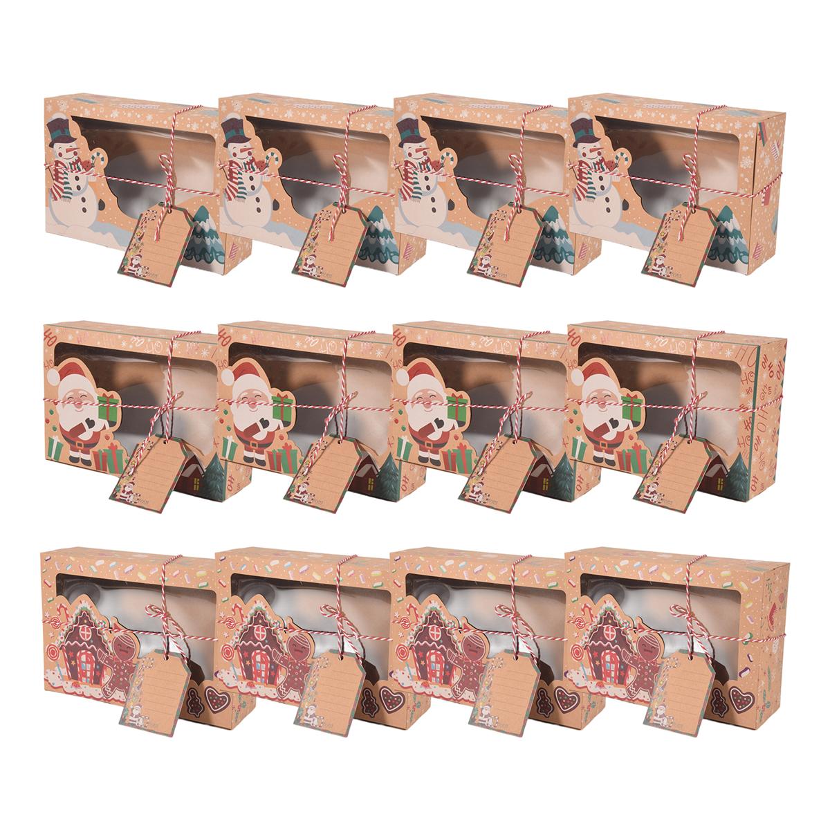 

New Christmas Cookie Boxes with Window, Holiday Cookie Boxes for Gift Giving, Pastry, Candy, Party Favors, Christmas Boxes China Mainland