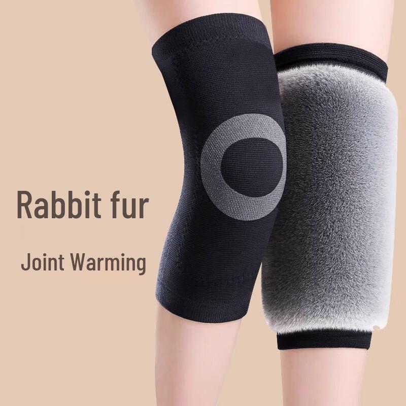 Warm Anti-slip Rabbit Fur Lined Knee Pads