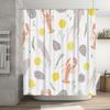 Seafood-Themed Shower Curtain With Octopus And Lobster Design For Bathroom Decor Peach Yellow Orange Gray Color Pattern Waterpro