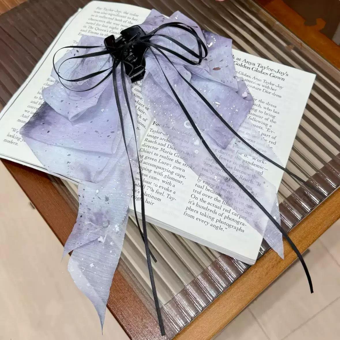 

Ink Painting Hair Claw: Ribbon Jaw Clip for Volume-Boosting Ponytail | Neo-Chinese Elegance Non-Slip Grip Hair Accessories