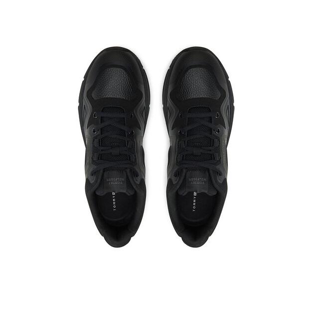Men's Sneakers Tommy Hilfiger M Runner Tech Knit Lth Mix Fm0fm05344 Black