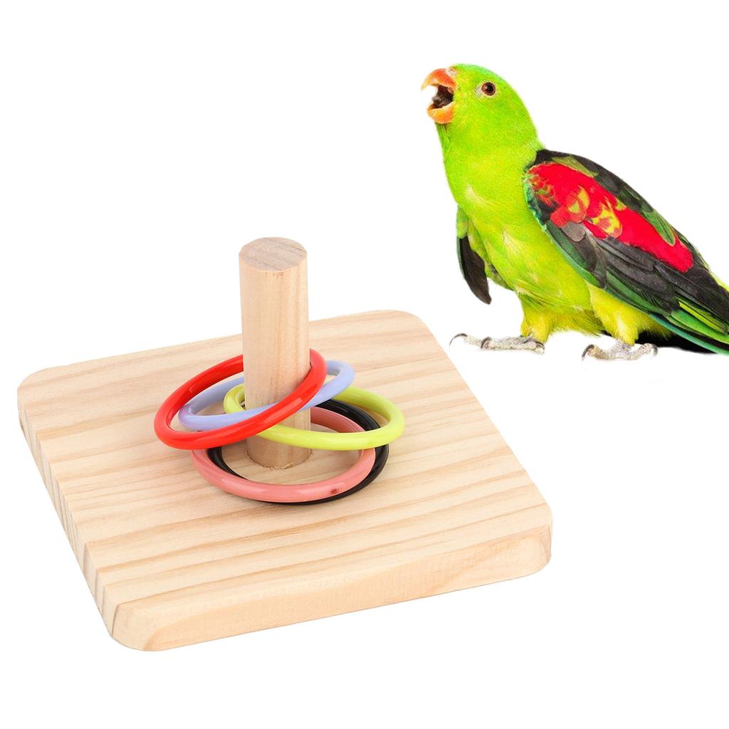 Bird Stacking Toy Parrot Training Toy Ringtoss Toy Tiny Ringtoss Small Finger Toy Intelligence Mini Ringtoss Set