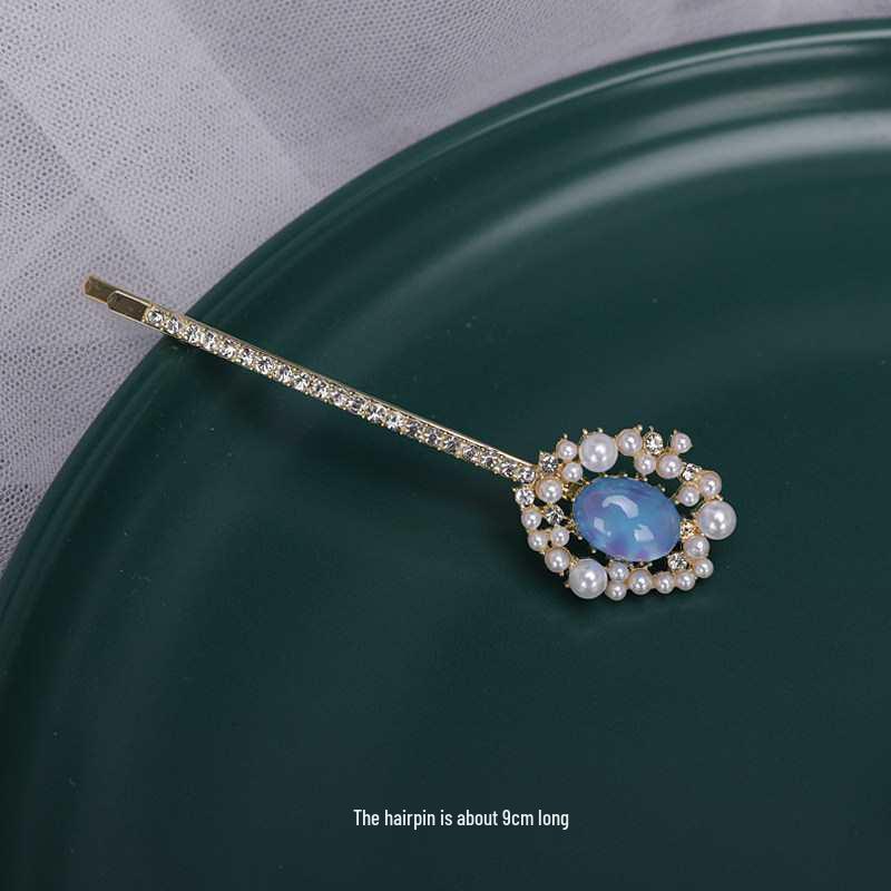 

Retro Cheongsam Wave Bangs Pearl Hairpiece Set