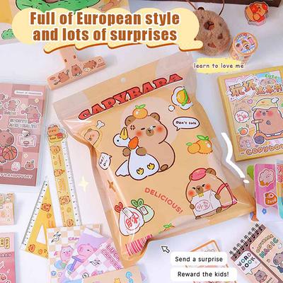1Set Cartoon Kawaii Capybara Briefpapier Blind Bag Schattige Capybara Briefpapier Set Creatieve Gelukkige Verrassingsdoos Studenten Geschenken